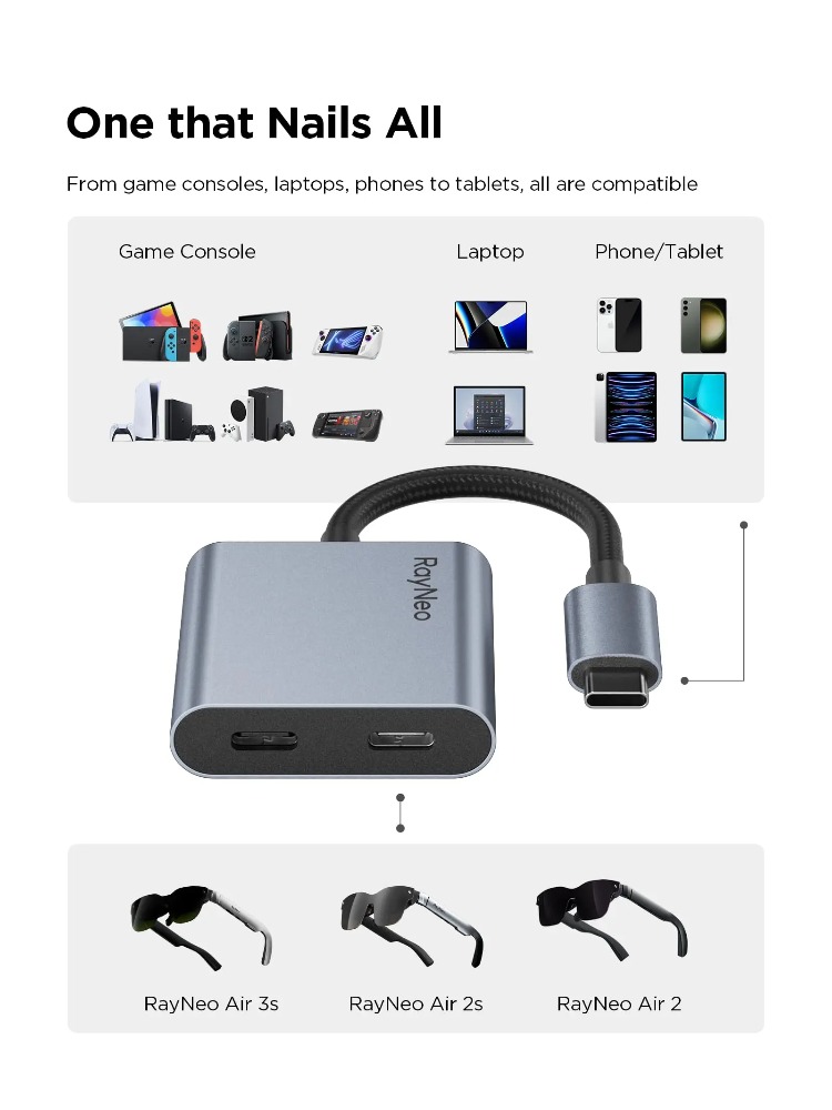 RAYNEO USB-C Adapters PD Fast  - огляд і ціна Smart Glasses Ar